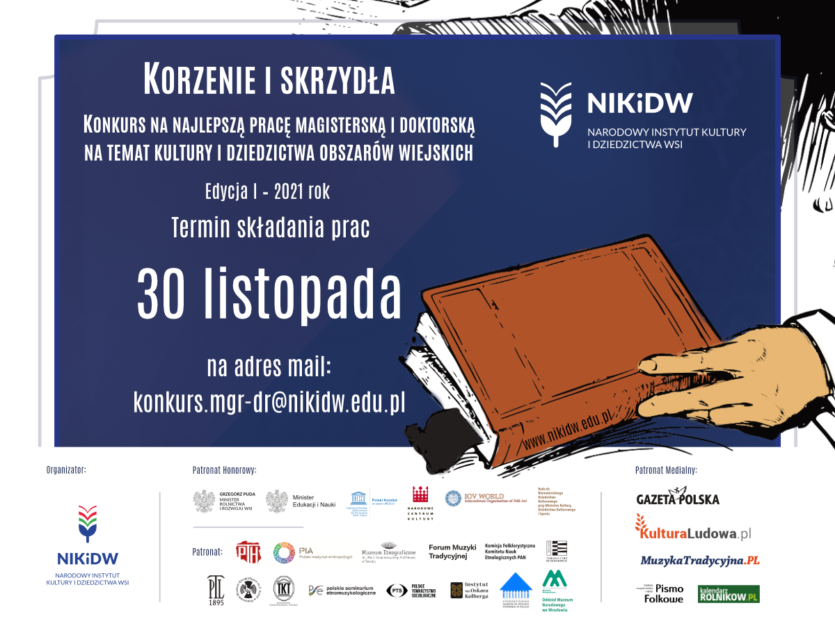 Konkurs na najlepszą pracę magisterską i doktorską na temat kultury i dziedzictwa obszarów wiejskich w Polsce