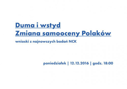 Debata: Duma i wstyd | 12 grudnia, poniedziałek | godz. 18:00 